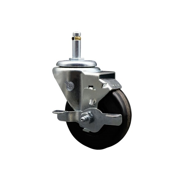 3.5'' Phenolic Wheel Swivel 7/16'' Grip Ring Stem Caster with Brake
